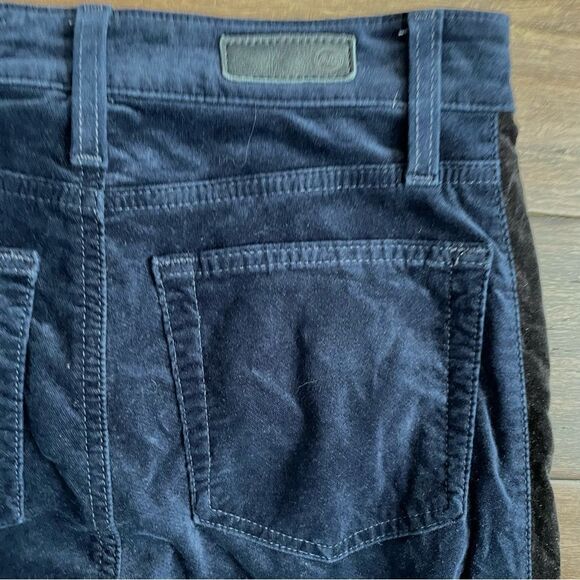 AG Adriano Goldschmied The Mari Tuxedo Stripe Deep Trenches Velvet Pants Sz 26R - Picture 9 of 13